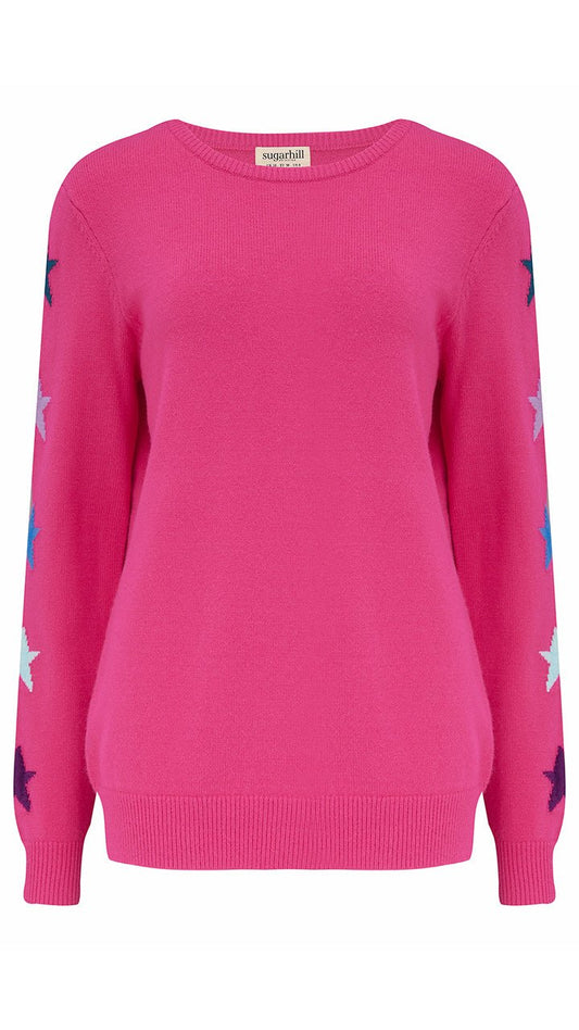 Stacey Jumper - Pink Star Sleeve - Rockamilly-Knitwear-Vintage
