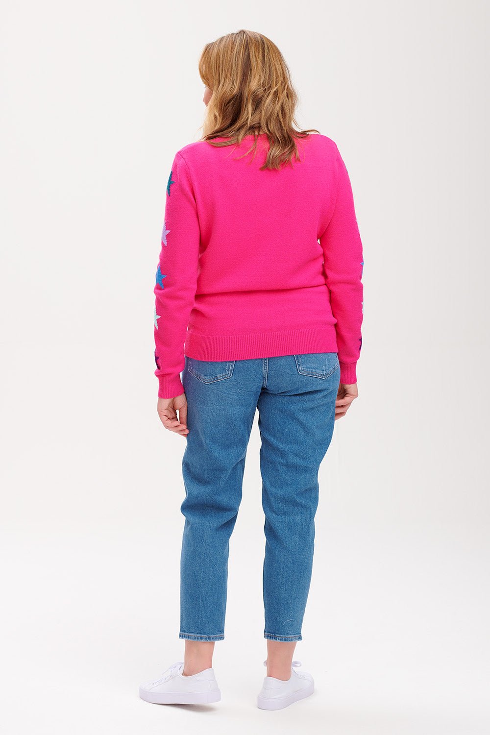 Stacey Jumper - Pink Star Sleeve - Rockamilly-Knitwear-Vintage