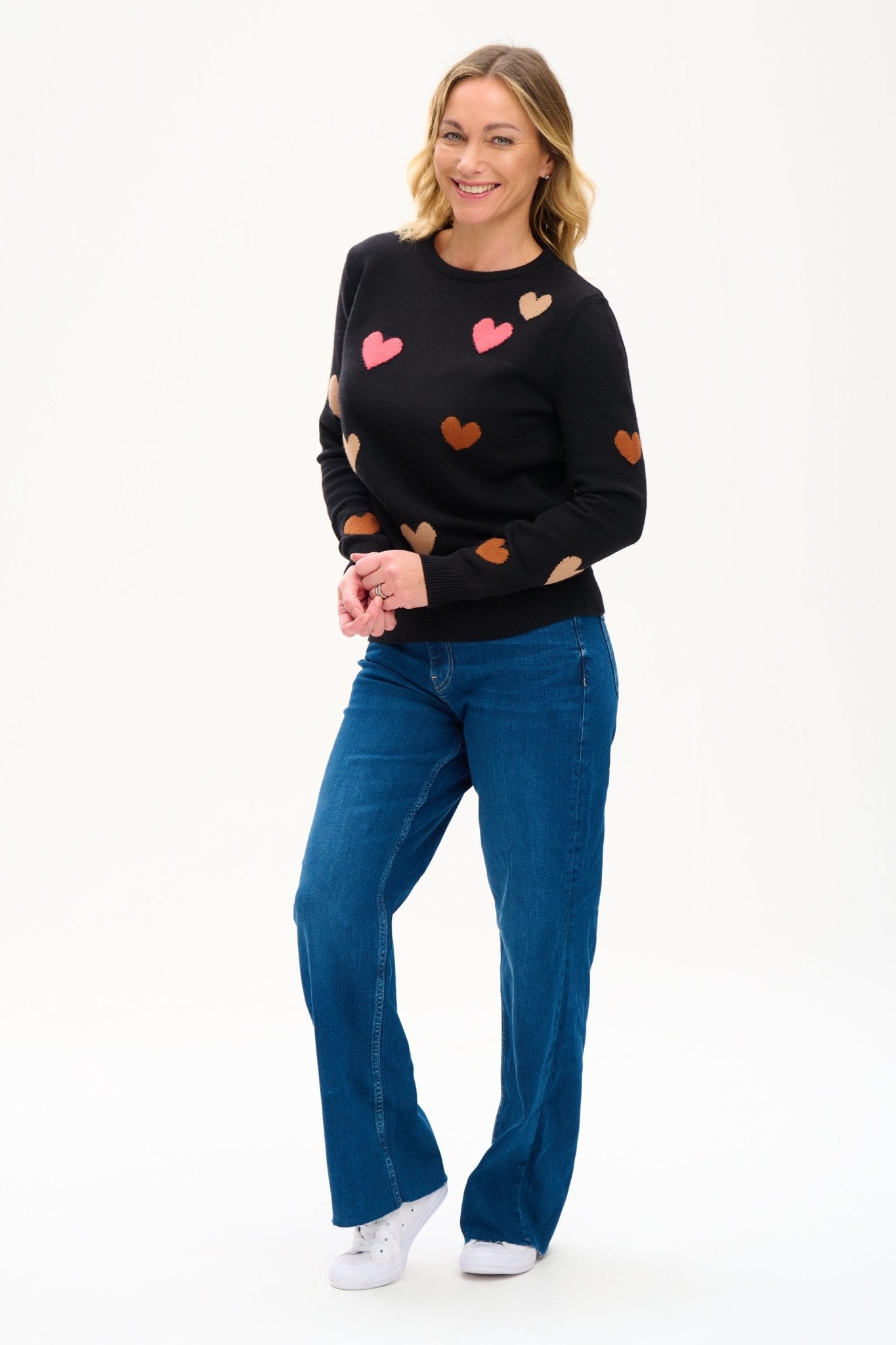 Stacey Jumper - Scattered Hearts - Rockamilly-Knitwear-Vintage