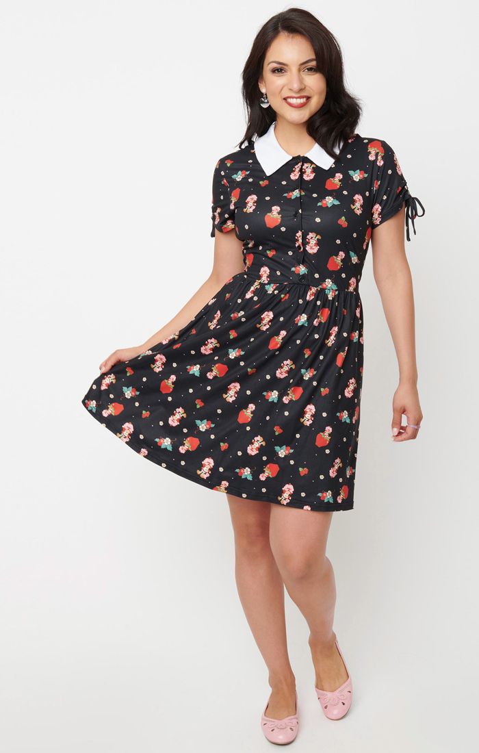 Strawberry Shortcake Brady Flare Dress - Rockamilly-Dresses-Vintage