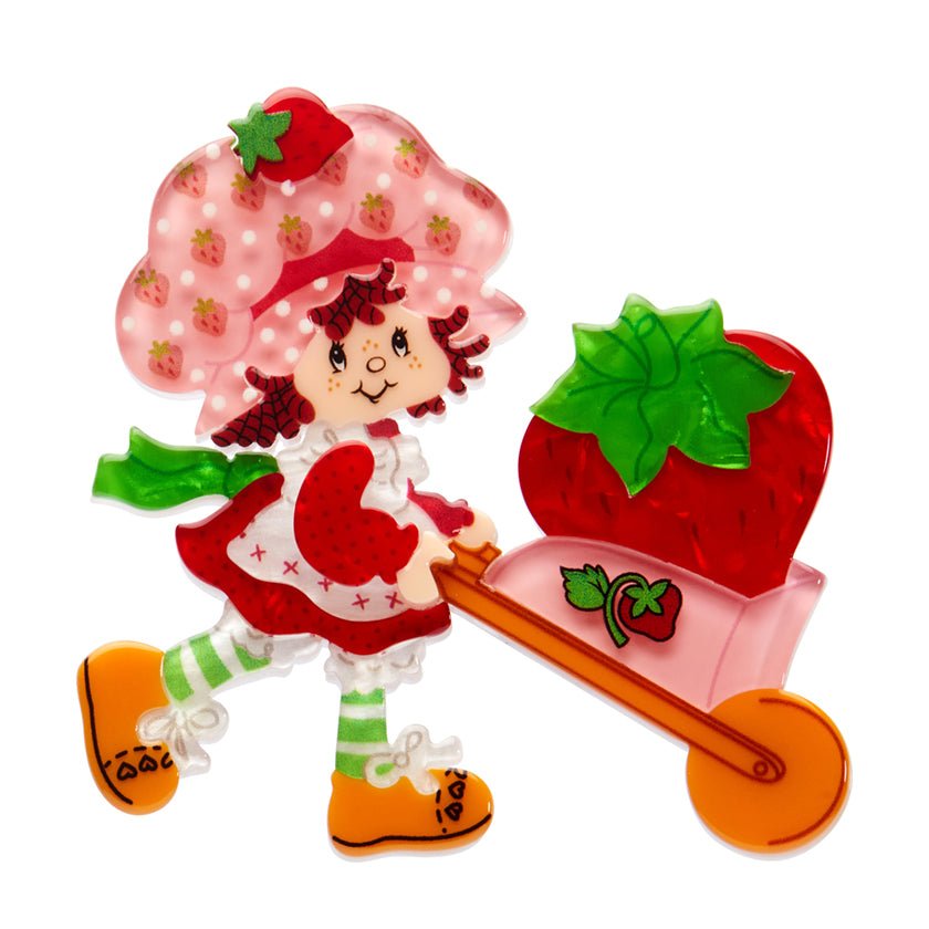 Strawberry Wheelbarrow Brooch - Rockamilly-Jewellery-Vintage