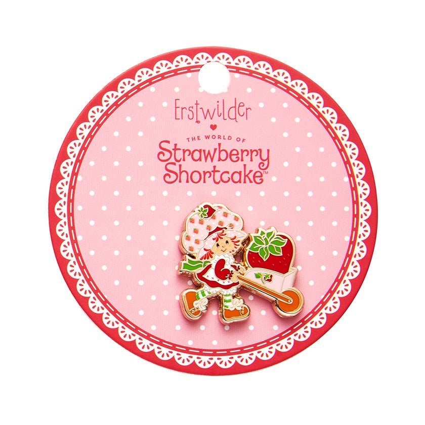 Strawberry Wheelbarrow Enamel Pin - Rockamilly-Jewellery-Vintage