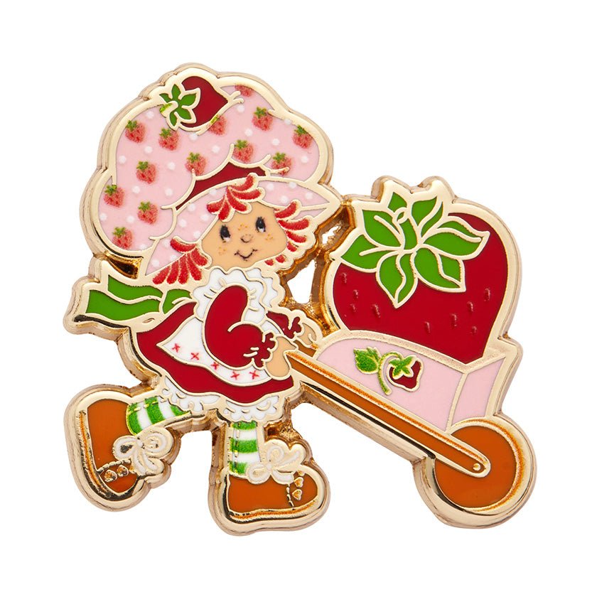 Strawberry Wheelbarrow Enamel Pin - Rockamilly-Jewellery-Vintage