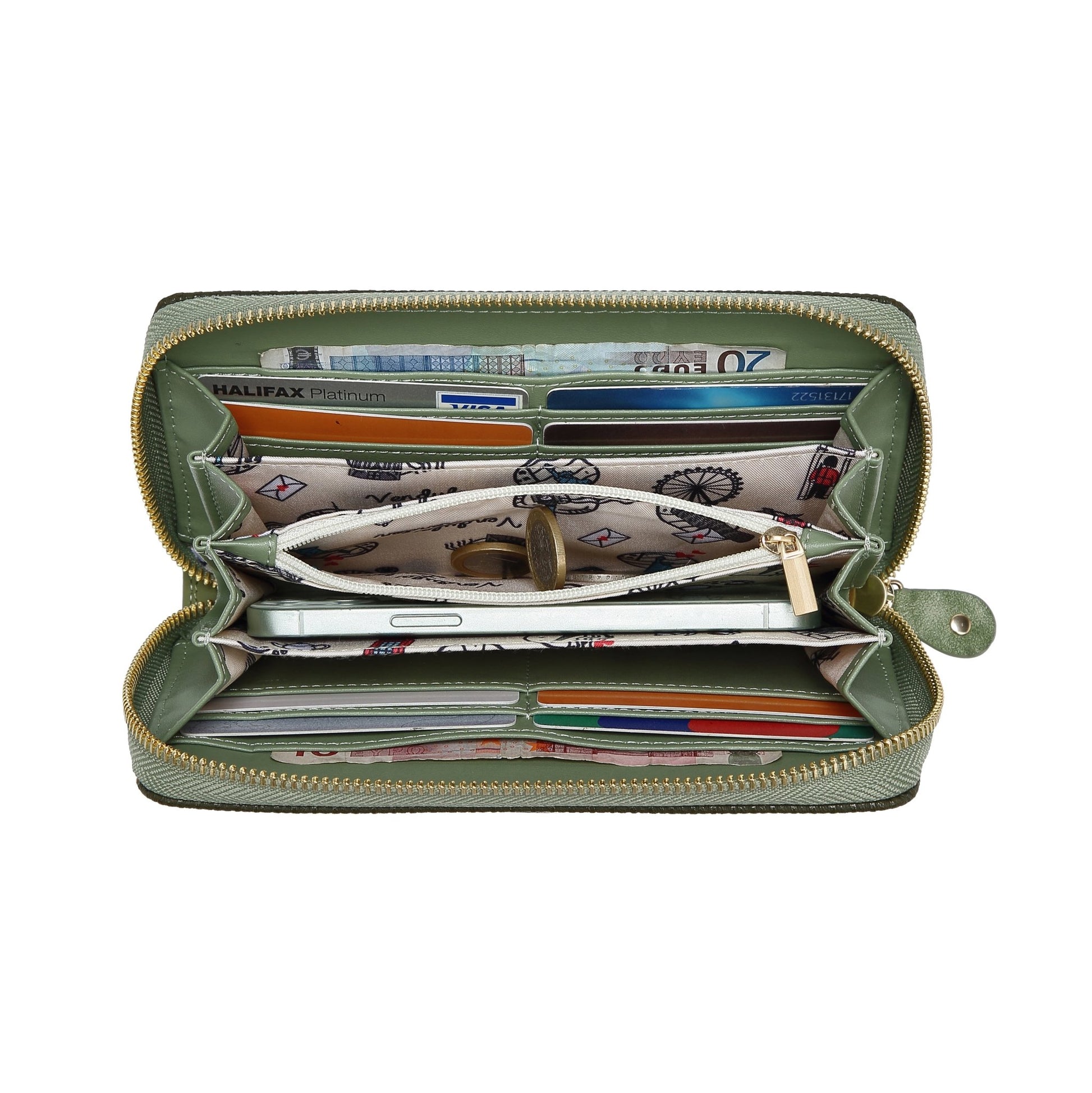 The Botanist Large Zip Around Wallet - Rockamilly-Bags & Purses-Vintage