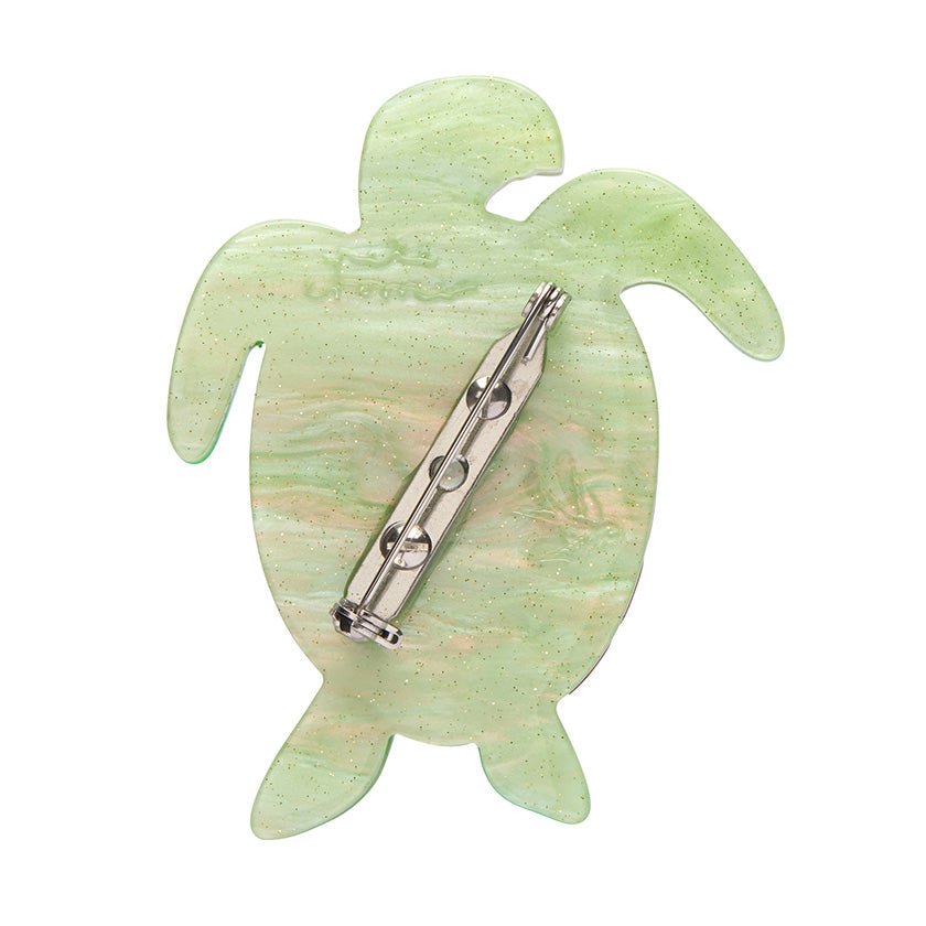 The Graceful Green Sea Turtle Brooch - Rockamilly-Jewellery-Vintage
