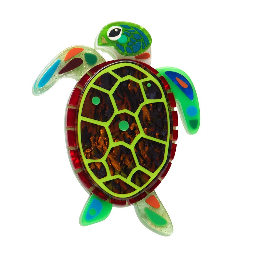 The Graceful Green Sea Turtle Brooch - Rockamilly-Jewellery-Vintage