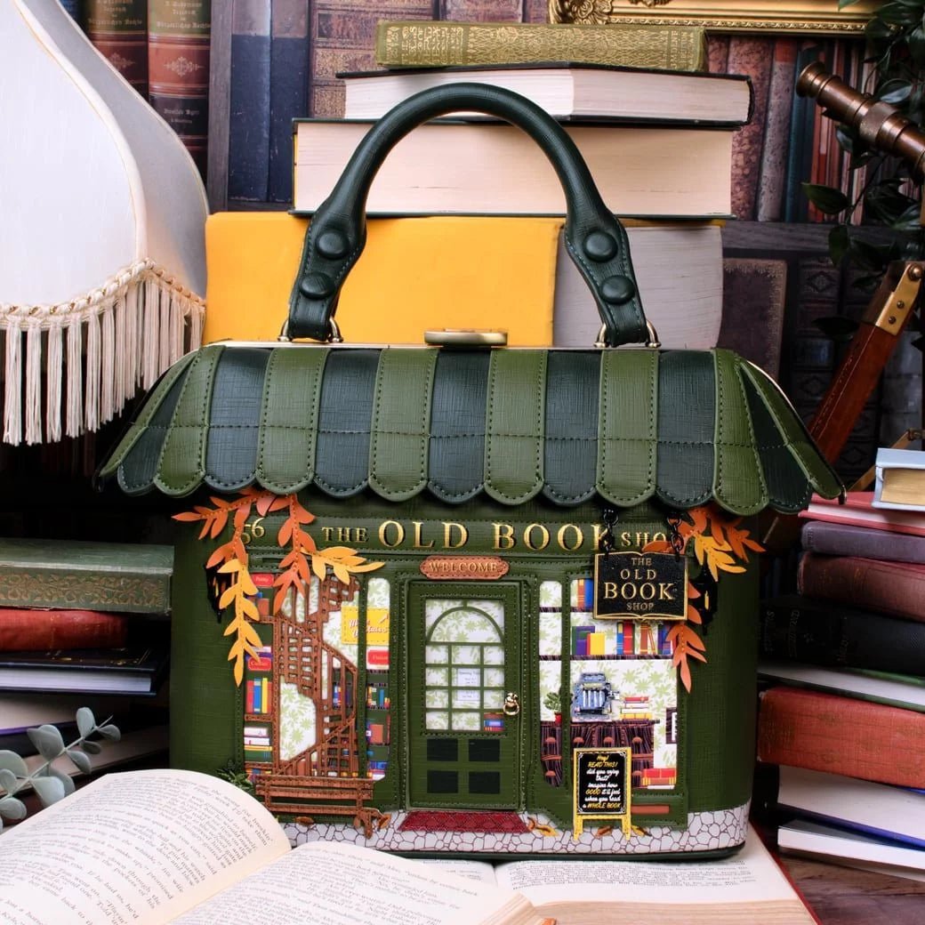 The Old Bookshop - Green Edition - Grab Bag - Rockamilly-Bags & Purses-Vintage