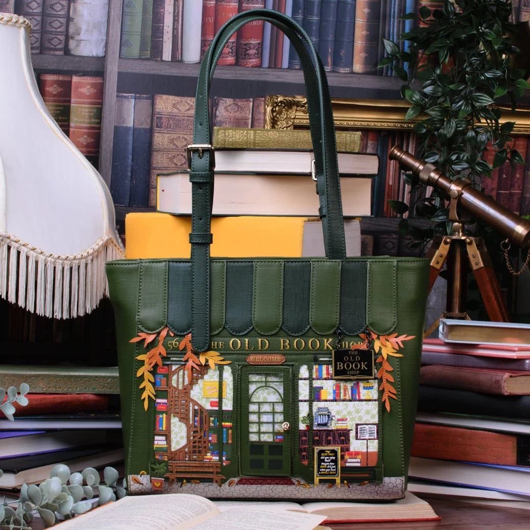 The Old Bookshop - Green Edition - Shopper - Rockamilly-Bags & Purses-Vintage