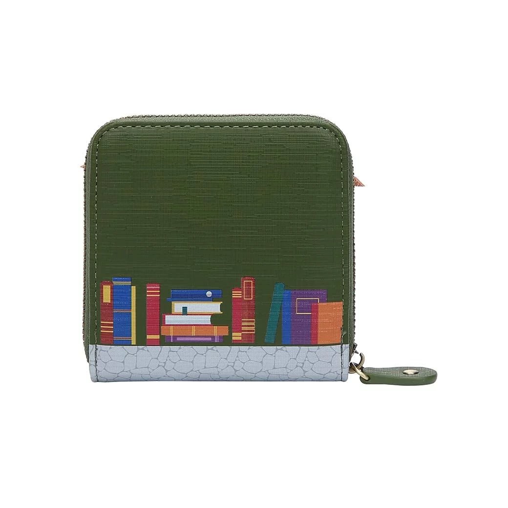 The Old Bookshop - Green Edition - Square Wallet - Rockamilly-Bags & Purses-Vintage