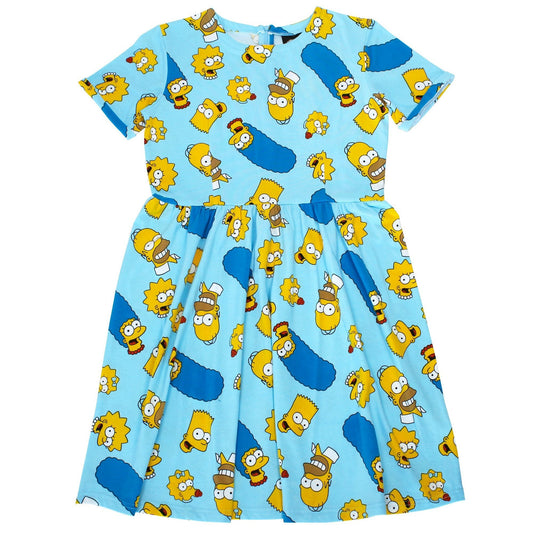 The Simpsons Family Toss Print Dress - Rockamilly-Dresses-Vintage