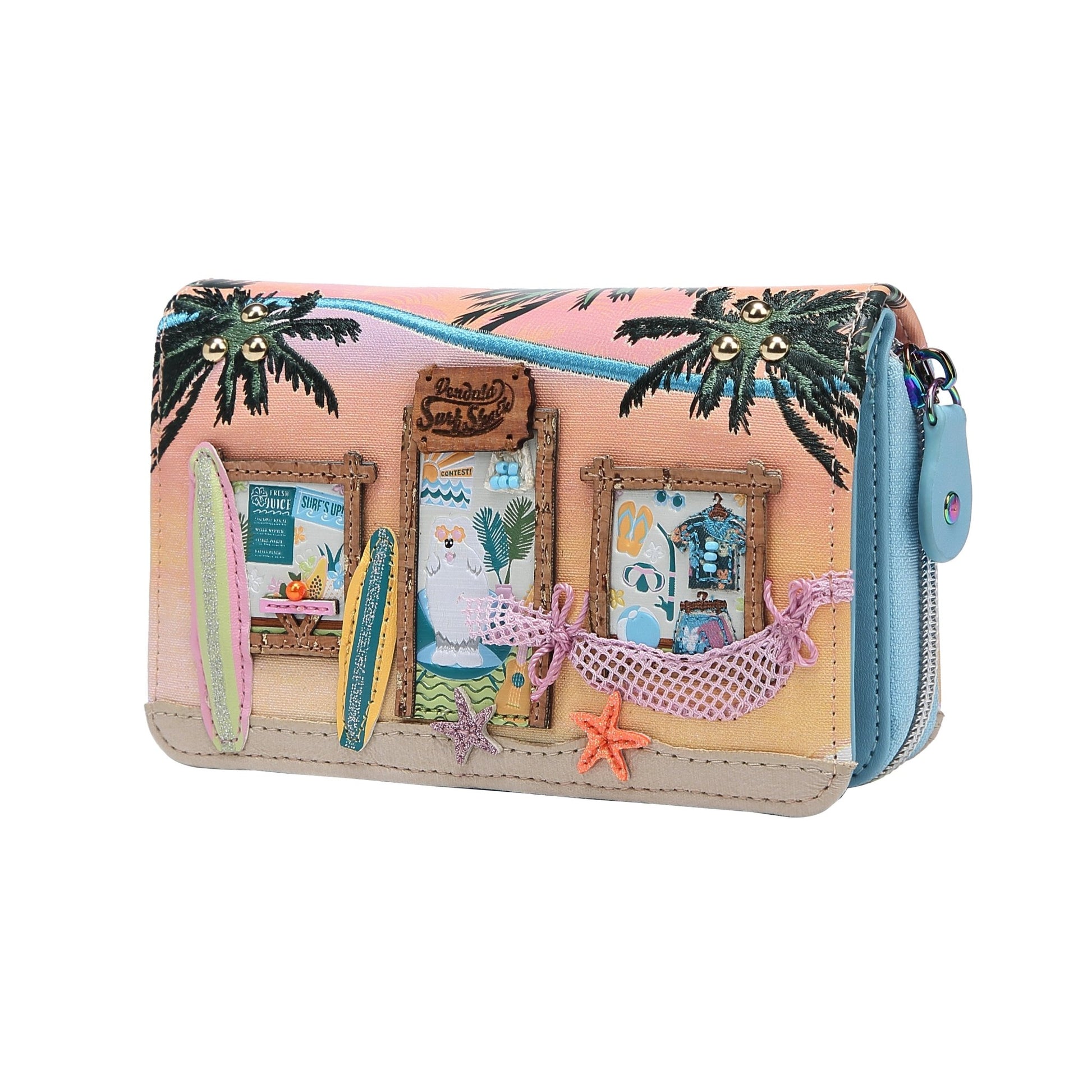 The Surf Shack Medium Ziparound Wallet - Rockamilly-Bags & Purses-Vintage