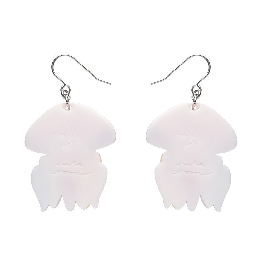 The Whimsical White Spotted Jellyfish Drop Earrings - Rockamilly-Jewellery-Vintage