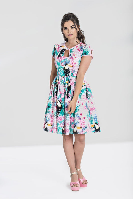 Toucan Mid Dress - Rockamilly-Dresses-Vintage