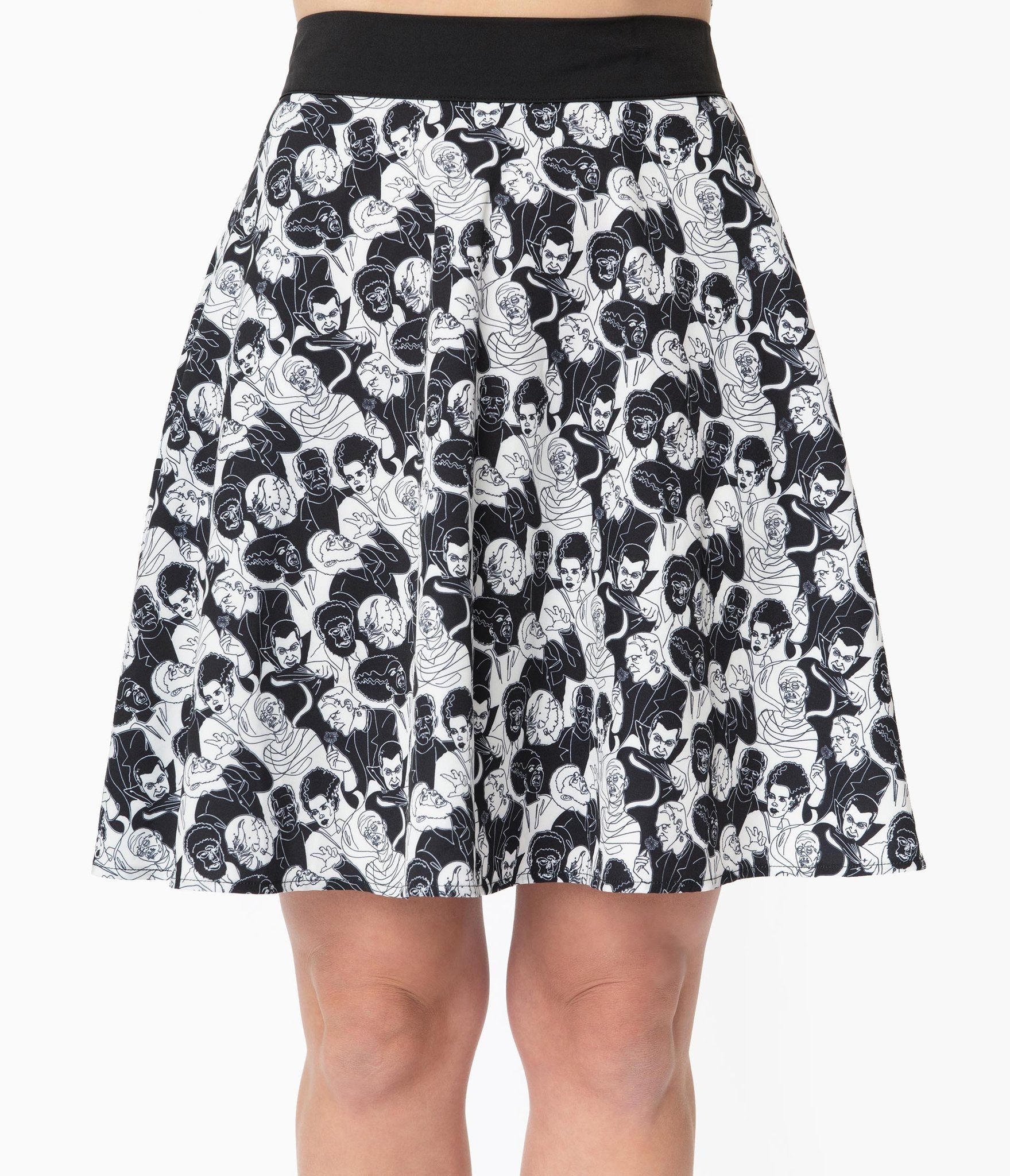 Universal Monsters Horror Icon Briella Flare Skirt - Rockamilly-Shorts & Skirts-Vintage