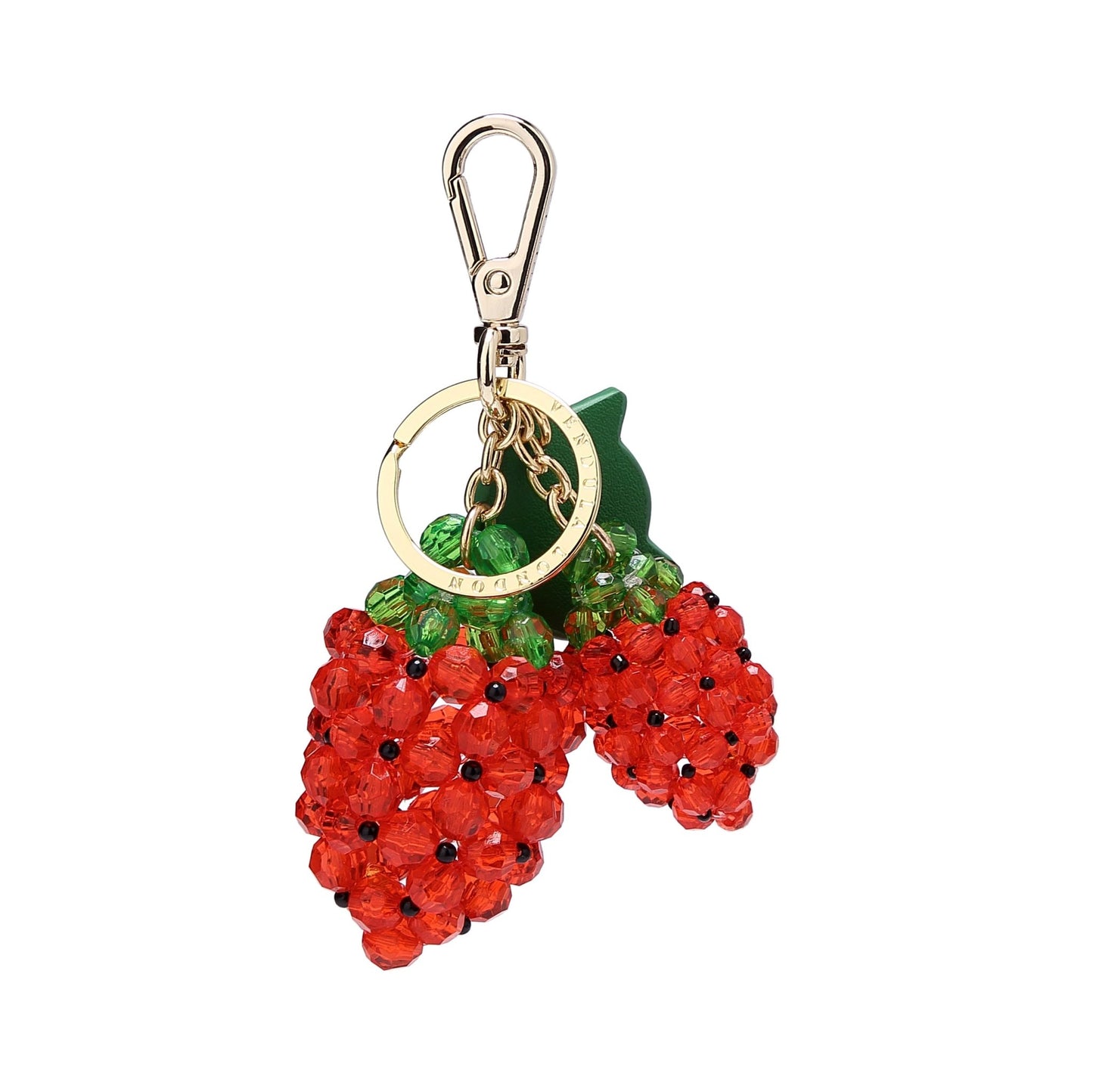 Vendula Smoothies Beaded Strawberry Key Charm - Rockamilly-Bags & Purses-Vintage