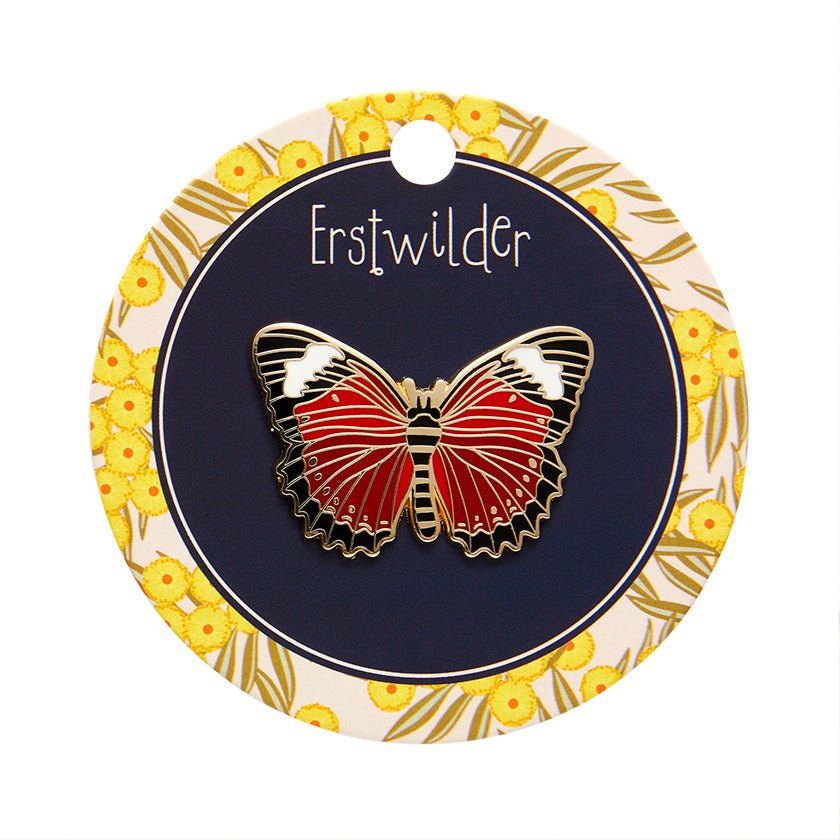 Wings Laced in Red Enamel Pin - Rockamilly-Jewellery-Vintage