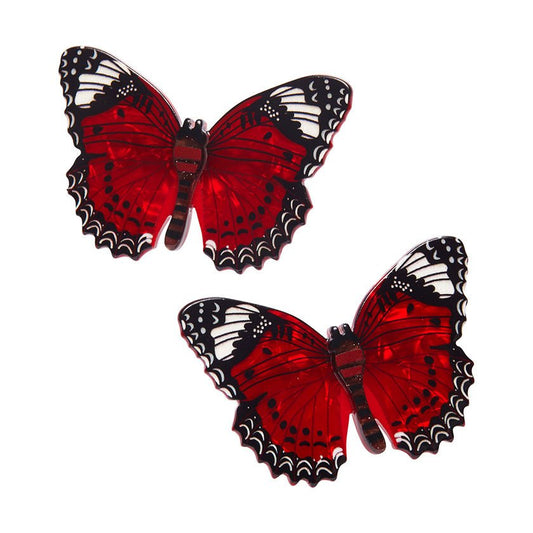 Wings Laced in Red Hair Clips Set - Rockamilly-Jewellery-Vintage
