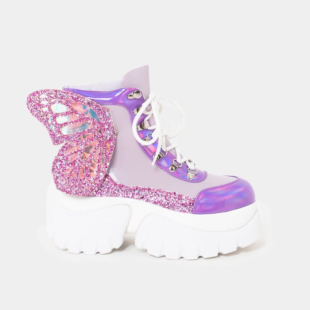 Wings of a Purple Eyed Pixie Boots - Rockamilly-Shoes-Vintage