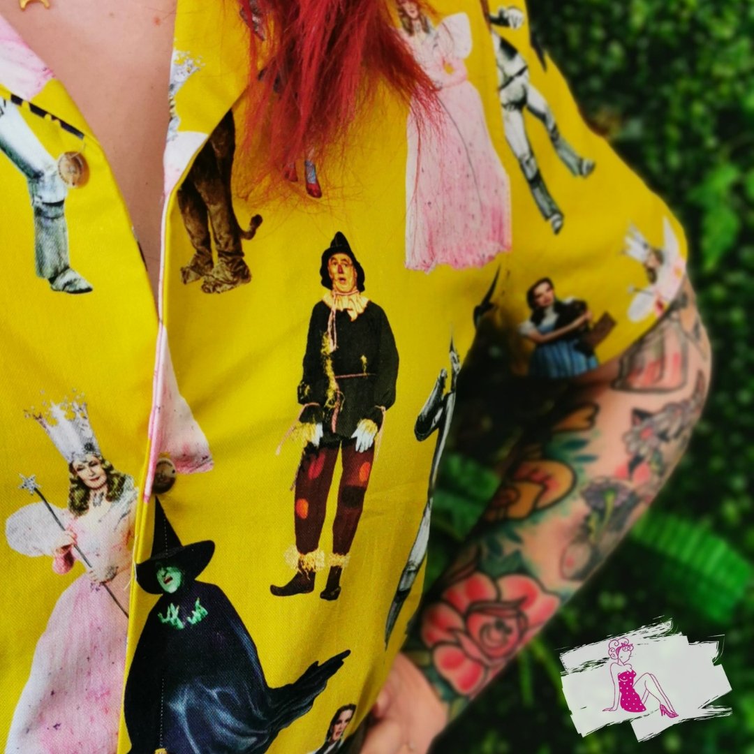 Wizard of Oz Button Up Shirt - Rockamilly-Tops-Vintage