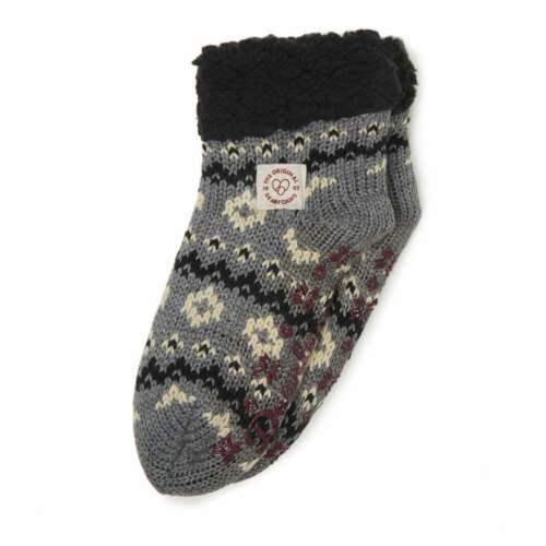 Women's Chunky Knit Blizzard Slipper Sock - Dark Heather - Rockamilly-Accessories-Vintage