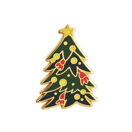 Yuletide Timber Enamel Pin - Rockamilly-Jewellery-Vintage