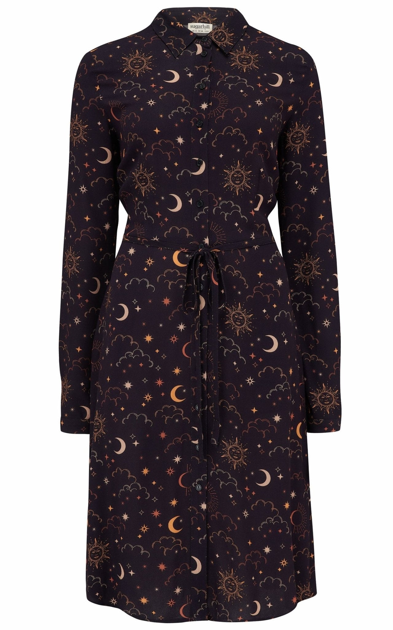 Zadie Shirt Dress - Black Celestial Nights - Rockamilly-Dresses-Vintage